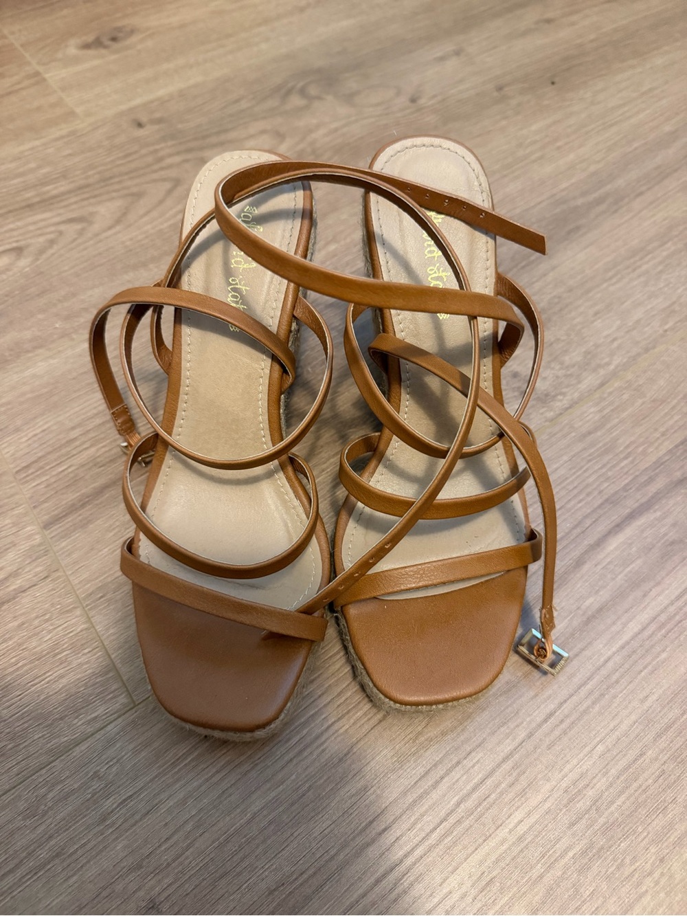 Altar'd State "Kylie" Strappy Wedge Sandals in tan/brown